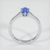 0.90 Ct. Blue Sapphire Ring, 18K White Gold 3