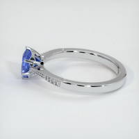 0.90 Ct. Blue Sapphire Ring, 18K White Gold 4