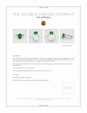 Pave Emerald Ring 3.10 Ct., 18K White Gold Appraisal
