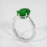 Pave Emerald Ring 3.10 Ct., 18K White Gold Preview