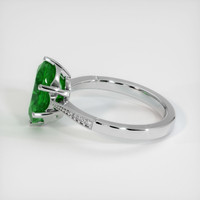 Pave Emerald Ring 3.10 Ct., 18K White Gold Preview