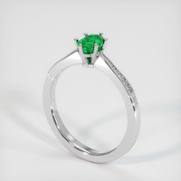 Pave Emerald Ring 0.48 Ct., 18K White Gold Preview