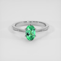 0.80 Ct. Emerald Ring, 18K White Gold 1