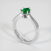 0.44 Ct. Emerald Ring, 18K White Gold 2