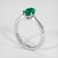 0.98 Ct. Emerald Ring, 18K White Gold 2