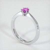 0.52 Ct. Pink Sapphire Ring, 18K White Gold 2