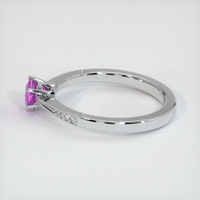 0.52 Ct. Pink Sapphire Ring, 18K White Gold 4
