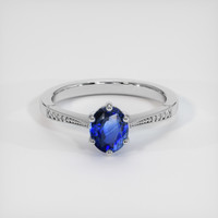 1.07 Ct. Blue Sapphire Ring, 18K White Gold 1
