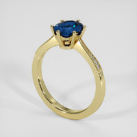 0.97 Ct. Blue Sapphire Ring, 10K Yellow Gold 2