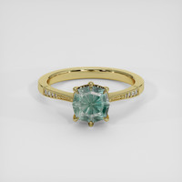 2.38 Ct. Bluish Green Sapphire Ring, 10K Yellow Gold 1
