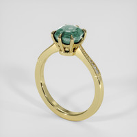 2.38 Ct. Bluish Green Sapphire Ring, 10K Yellow Gold 2