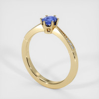 0.40 Ct. Blue Sapphire Ring, 14K Yellow Gold 2