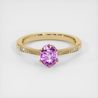 0.72 Ct. Pink Sapphire Ring, 14K Yellow Gold 1