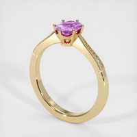 0.72 Ct. Pink Sapphire Ring, 14K Yellow Gold 2