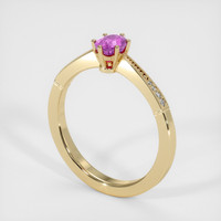 0.52 Ct. Pink Sapphire Ring, 14K Yellow Gold 2