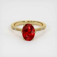 2.16 Ct. Ruby Ring, 14K Yellow Gold 1
