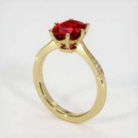 2.16 Ct. Ruby Ring, 14K Yellow Gold 2