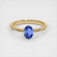 0.90 Ct. Blue Sapphire Ring, 18K Yellow Gold 1
