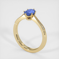 0.90 Ct. Blue Sapphire Ring, 18K Yellow Gold 2