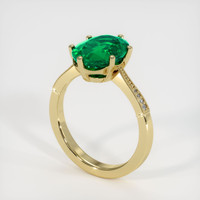 2.95 Ct. Emerald Ring, 18K Yellow Gold 2