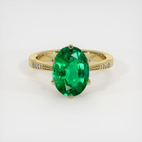 2.76 Ct. Emerald Ring, 18K Yellow Gold 1