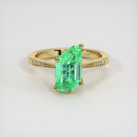 2.59 Ct. Emerald Ring, 18K Yellow Gold 1