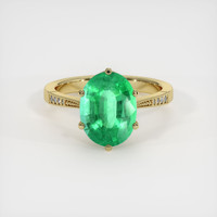 2.81 Ct. Emerald Ring, 18K Yellow Gold 1