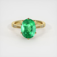 3.26 Ct. Emerald Ring, 18K Yellow Gold 1