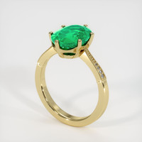 3.26 Ct. Emerald Ring, 18K Yellow Gold 2