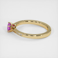 0.52 Ct. Pink Sapphire Ring, 18K Yellow Gold 4