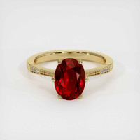 2.21 Ct. Ruby Ring, 18K Yellow Gold 1