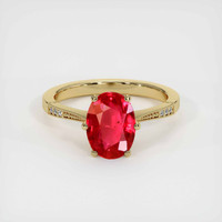 2.04 Ct. Ruby Ring, 18K Yellow Gold 1