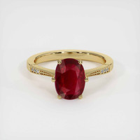 2.03 Ct. Ruby Ring, 18K Yellow Gold 1