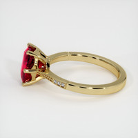 2.03 Ct. Pinkish Red Ruby Ring, 18K Yellow Gold 4