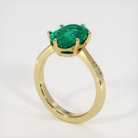 3.17 Ct. Emerald Ring, 18K Yellow Gold 2