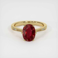 2.03 Ct. Ruby Ring, 18K Yellow Gold 1