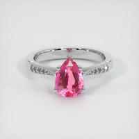 2.96 Ct. Purplish Pink Sapphire Ring, Platinum 950 1