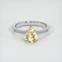 1.45 Ct. Peach Sapphire Ring, Platinum 950 1