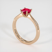 1.57 Ct. Purplish Red Ruby Ring, 14K Rose Gold 2