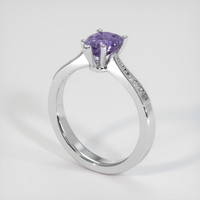 0.89 Ct. Purple Sapphire Ring, 10K White Gold 2