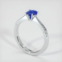 0.58 Ct. Blue Sapphire Ring, 14K White Gold 2