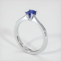 0.50 Ct. Blue Sapphire Ring, 14K White Gold 2