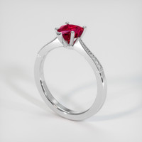 1.10 Ct. Purplish Red Ruby Ring, 14K White Gold 2