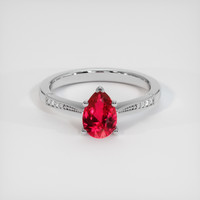 1.57 Ct. Purplish Red Ruby Ring, 14K White Gold 1