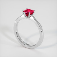 1.57 Ct. Purplish Red Ruby Ring, 14K White Gold 2