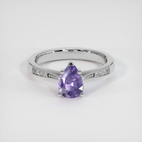 0.89 Ct. Purple Sapphire Ring, 14K White Gold 1