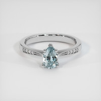 0.91 Ct. Greyish Blue Sapphire Ring, 14K White Gold 1