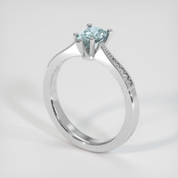 0.91 Ct. Greyish Blue Sapphire Ring, 14K White Gold 2
