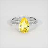 3.04 Ct. Yellow Sapphire Ring, 14K White Gold 1