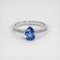 1.25 Ct. Blue Sapphire Ring, 18K White Gold 1